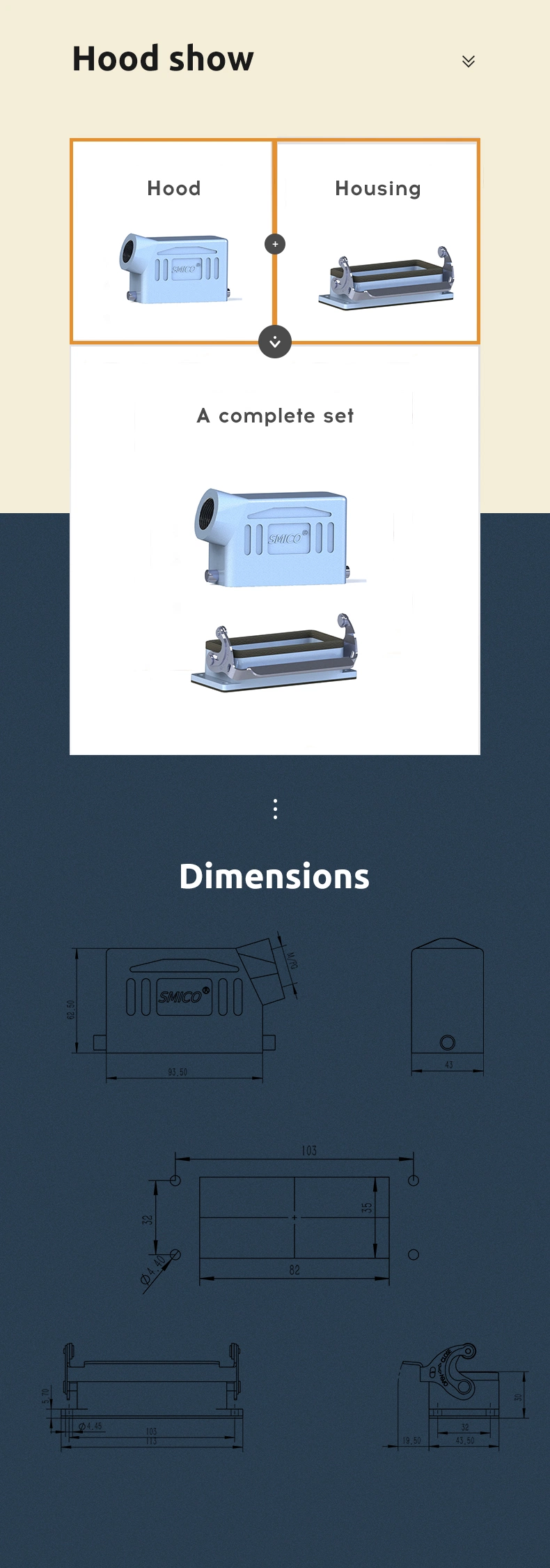 Smico Modular Module Combination Heavy Duty Connector