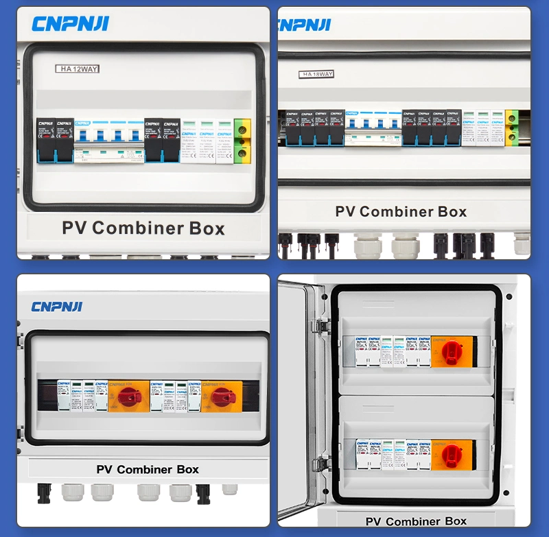 Hinged Junction Box Solar System DC500V PV Array Combiner Box 4in 1out