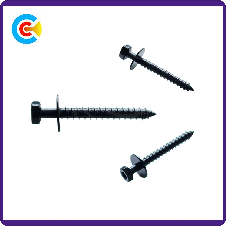 Carbon Steel/4.8/8.8/10.9 Inch Hexagon Head Self Tapping Screws with Washer