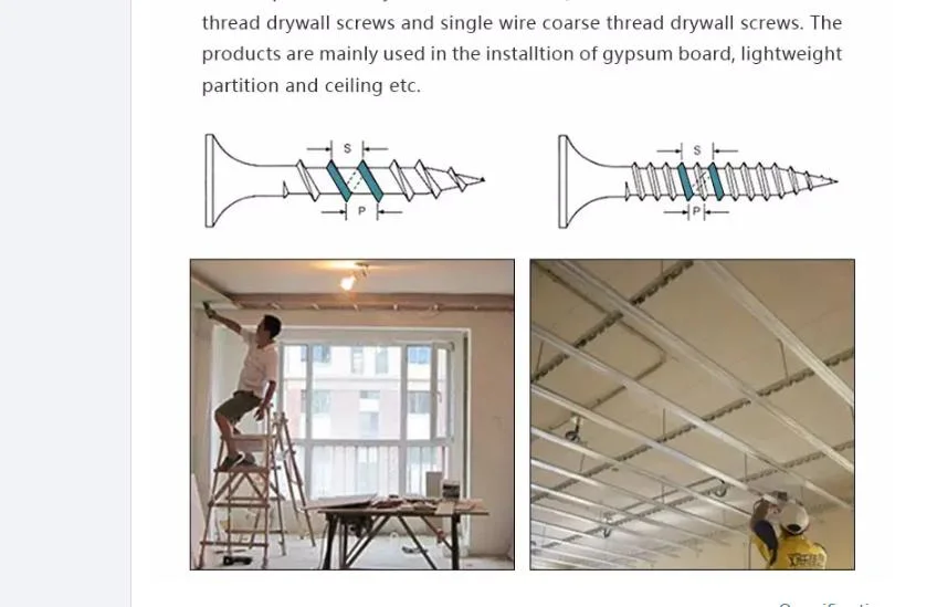 Manufacturer Drywall Screw/Self Tapping Screw/Self Drilling Screw/Wood Screw/Chipboard Screw/Roofing Screw/OEM/ODM