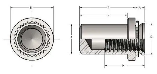 Self Clinching Nut Press-in Nut Long Hex Self Tapping Nut