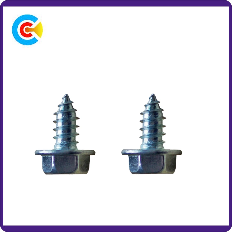 Carbon Steel Galvanized Hexagonal Flange M6 Non-Slip with Self-Tapping Screws