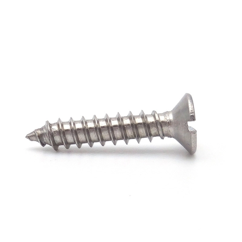 White Zinc Plated Csk Slotted Head Self-Tapping Screws