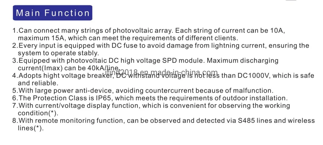 PV Arrays Solar Combiner Box 16 in 1 out DC Solar Junction Box for Smart Solar Panel System