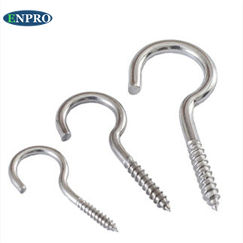 China Supplier Good Price Eye Screw 304 Stainless Steel High Quality Sizes 5/8 M6 M8 10 mm 45mm Open Eyes Hook Screw DIN580 Metal Eye Screw