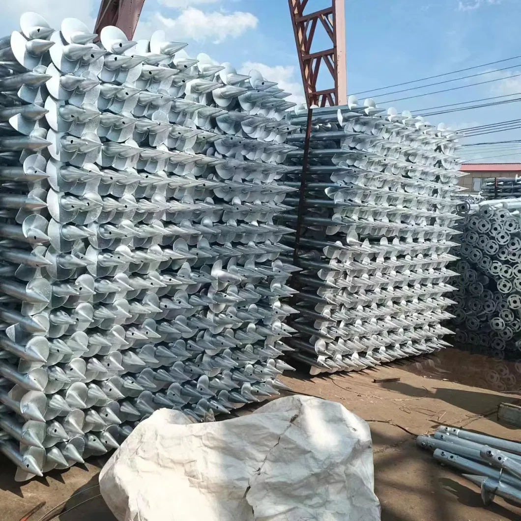 Ground Screw Pole Anchor Foundation Spiral Steel Pile