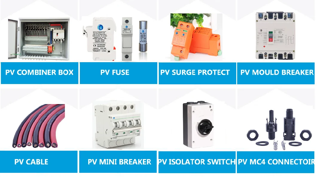 PV4/1 Solar PV Array Combiner Box 4 in 1 out 4 Strings 15A 1000V DC Solar Junction Box for Solar System IP65 Waterproof Distribution Box with SPD and Fuse