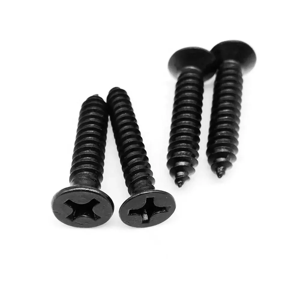 M1.7 M2 M2.5 M3 M3.5 M4 Mini Small Black Oxide 304 Stainless Steel Cross Phillips Flat Countersunk Head Self Tapping Wood Screw