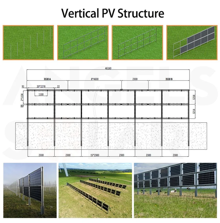 Wholesale Solar Ground Mounting Structure Mounted Rack System Vertical Solar Farm