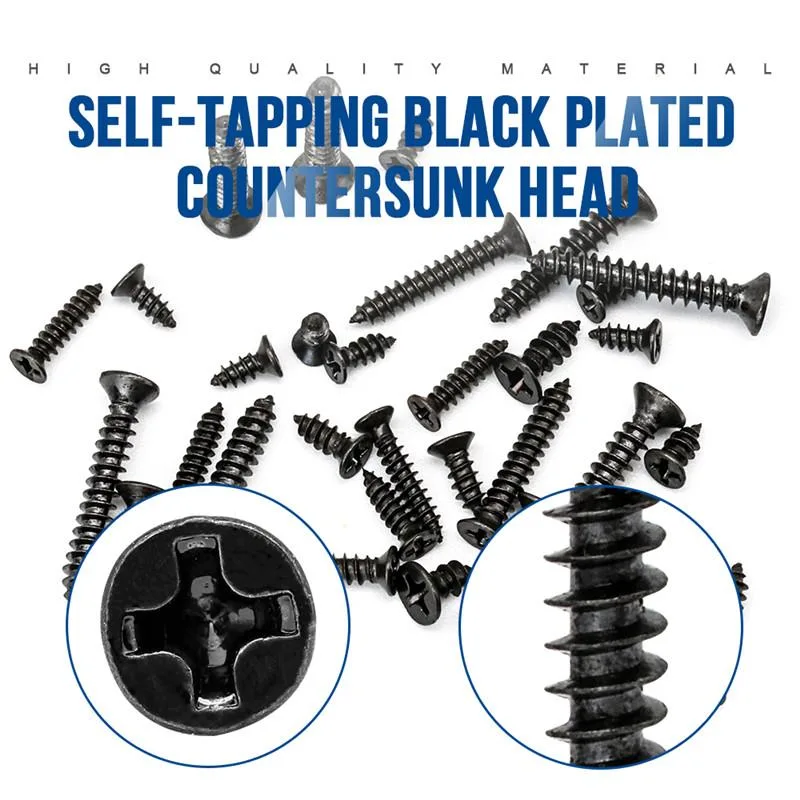 Silk Wholesale Hardened Countersunk Head Self-Tapping Screw Cross Flat Head Screw Set Steel Nail High Strength Screw Flat Head Self Tapping Screw