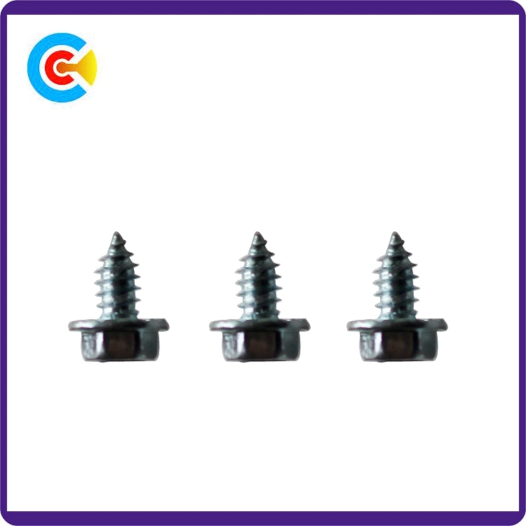 DIN/ANSI/BS/JIS Carbon-Steel/Stainless-Steel Galvanized Hex Flange Self Tapping Screw with Self-Tapping Screws