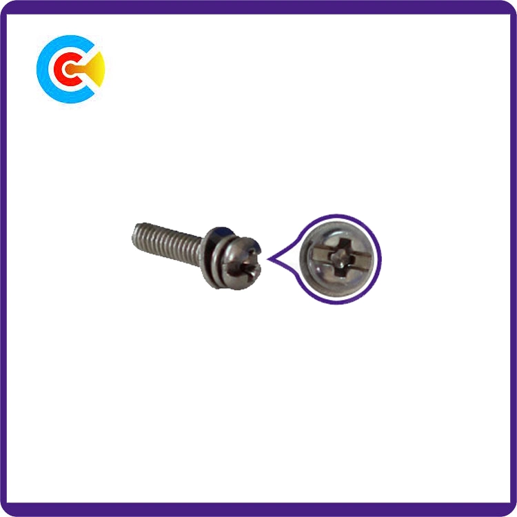 GB/DIN/JIS/ANSI Stainless-Steel/Carbon-Steel Anti-Slip Terminal Combination Screws Plate Head Combination Screws