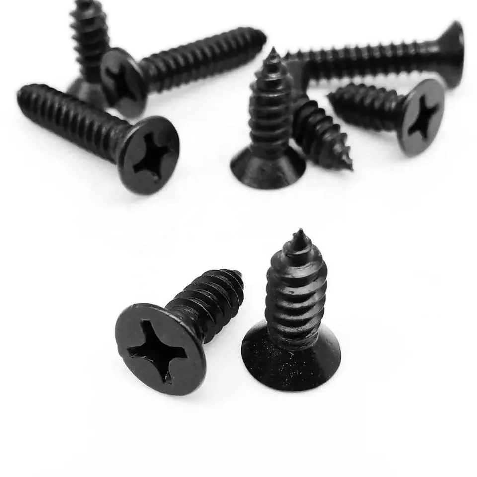 M1.7 M2 M2.5 M3 M3.5 M4 Mini Small Black Oxide 304 Stainless Steel Cross Phillips Flat Countersunk Head Self Tapping Wood Screw