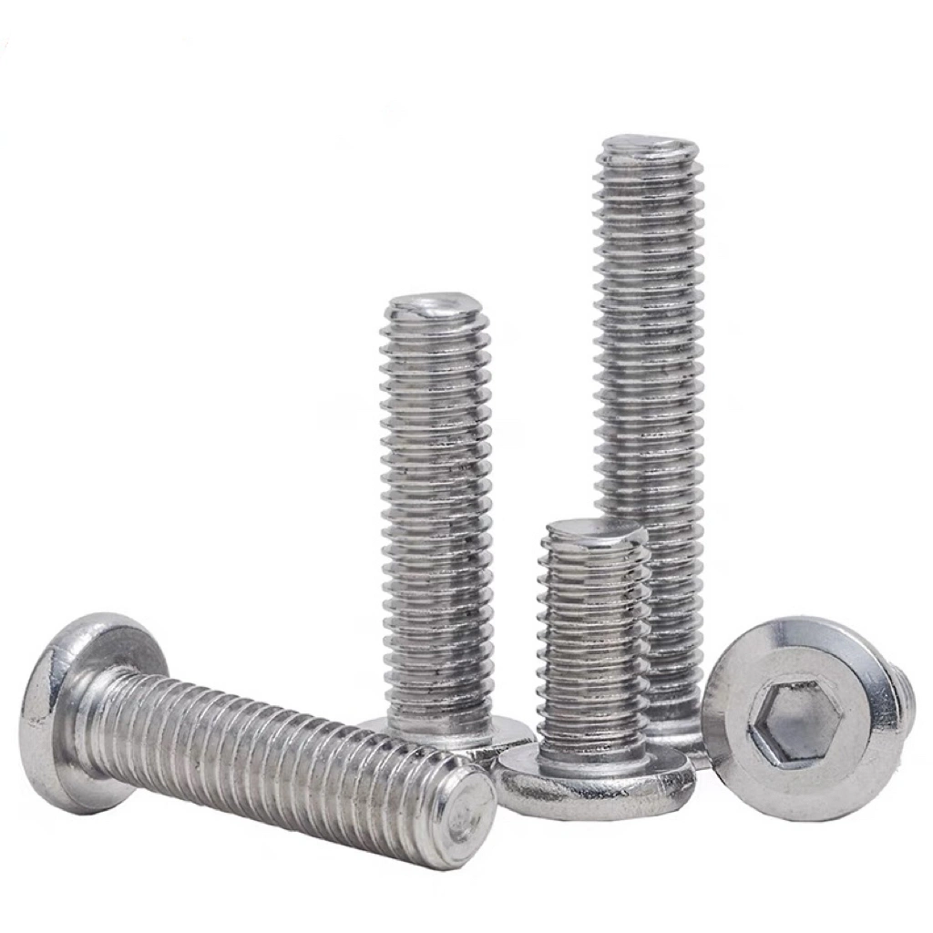 M3 M4 M5 M6 M8 Stainless Steel Large Flat Allen Hex Socket Thin Head Furniture Rivet Screw Connector Joint Bolt