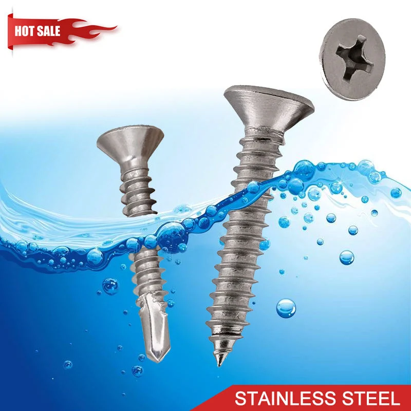 304/316/410 Stainless Steel Countersunk Flat Csk Head Ss Self Tapping Screws Tornillos