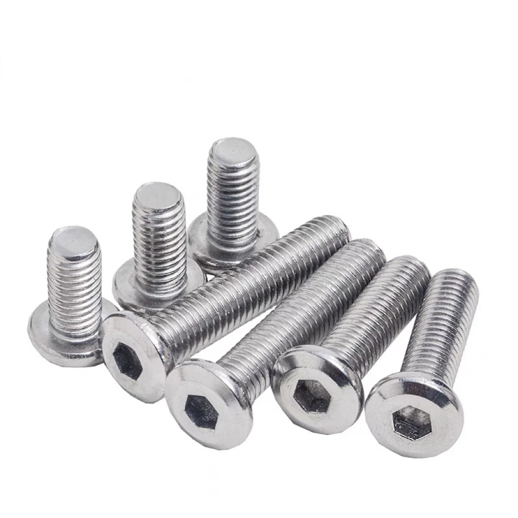 M3 M4 M5 M6 M8 Stainless Steel Large Flat Allen Hex Socket Thin Head Furniture Rivet Screw Connector Joint Bolt