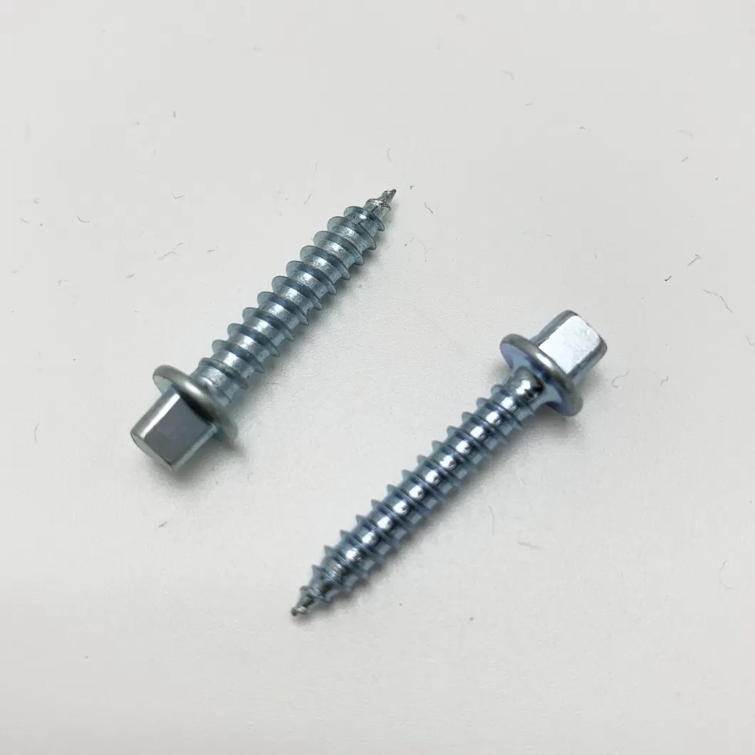 Customized Triangle Head White Blue Zinc Self Tapping Screw