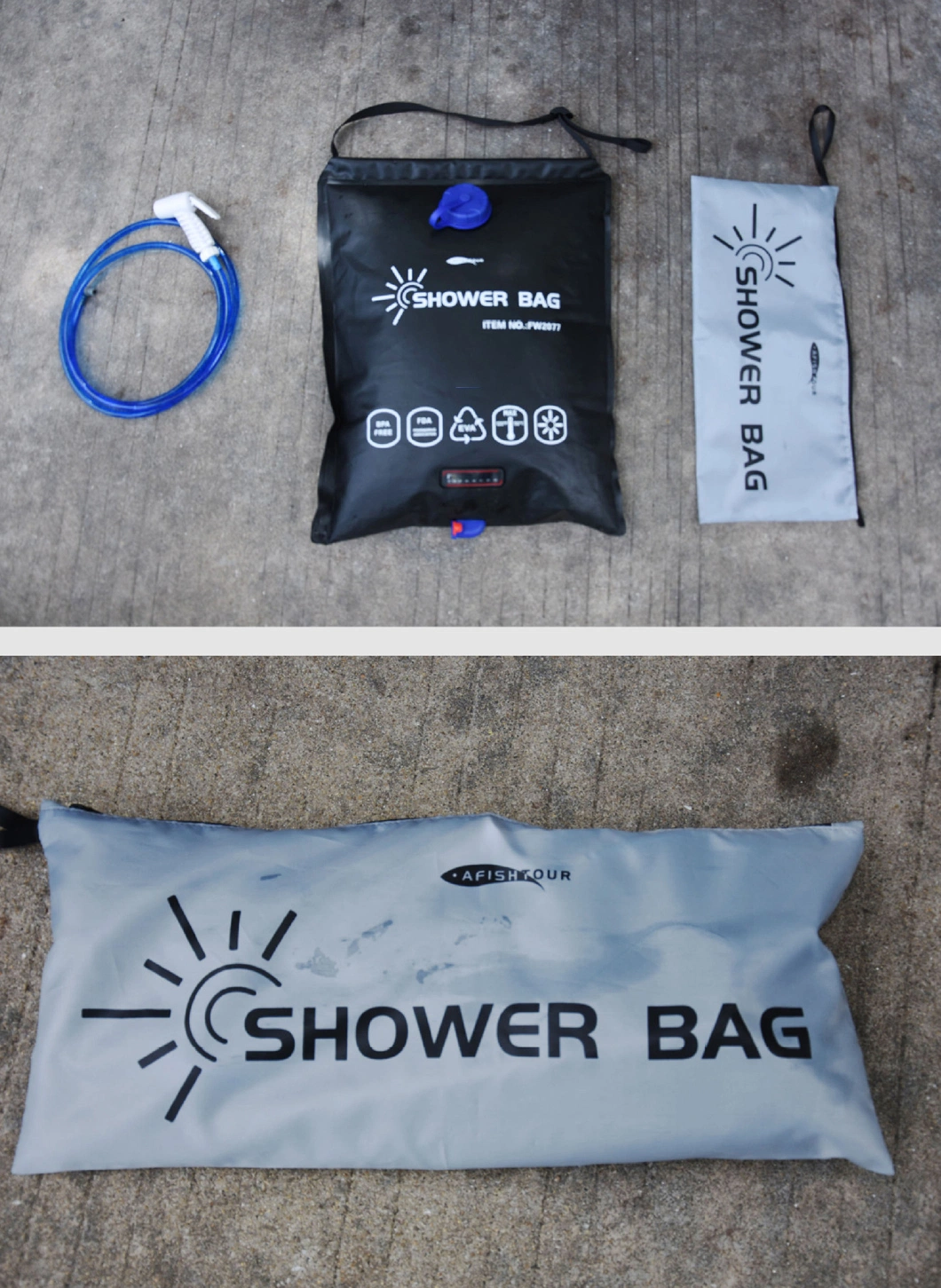 Solar Shower Bag, 5 Gallons/20L Solar Heating Camping Shower Bag with Removable Switchable Shower Head for Camping Beach Swimming