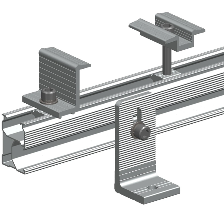 Pitched Roof Metal PV Solar Panel Mounting Brackets Adjustable Aluminum Solar Hook