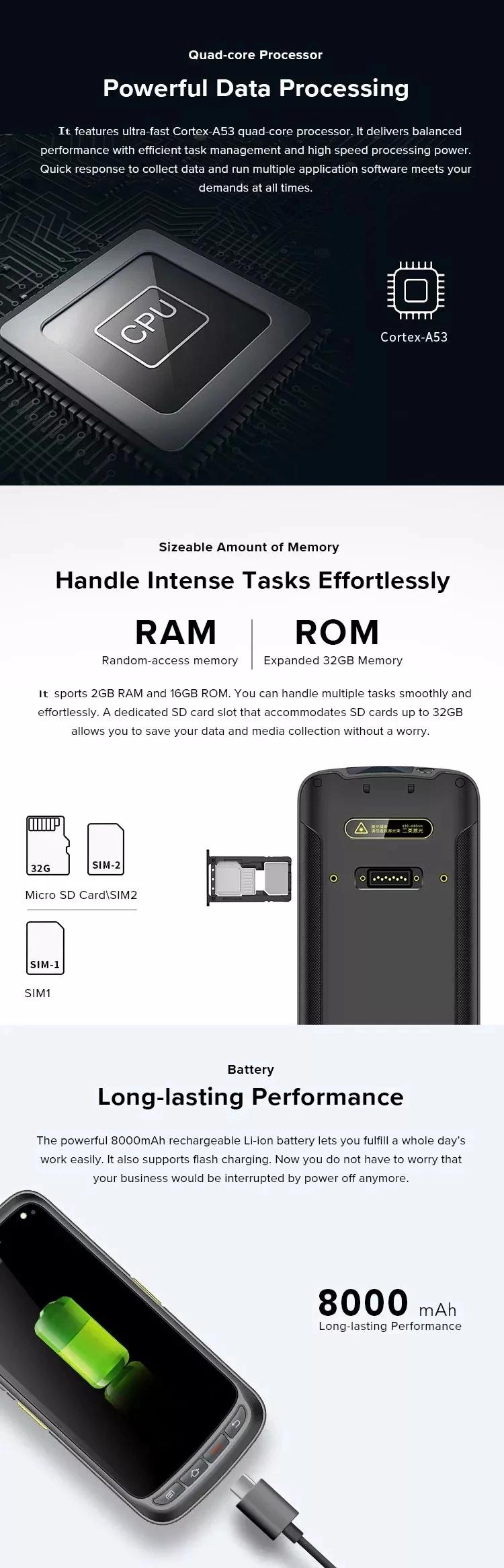 Mobile Terminal Android 11 RFID Handheld Touch Mobile Computer