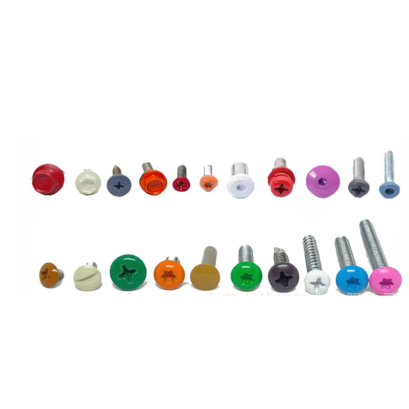 Steel Zinc Plated M1 M1.2 M1.6 M1.8 M2 M3 Miniature Color Self Tapping Painted Head Screw