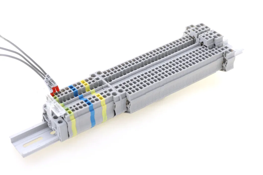 1.5mm2 Wago Cage Spring Terminal Block 2-in-2-out Terminal Block Jut3-1.5/2-2