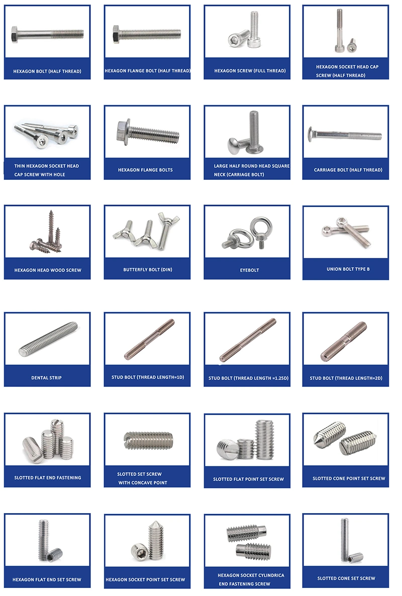 Factory Price ASME DIN 304 316 Stainless Steel 8.8 10.9 Mild Steel Fully Threaded Half Threaded Flange Bolt Hex Bolt Stud Bolt Theaded Rod Fastener Bolt and Nut