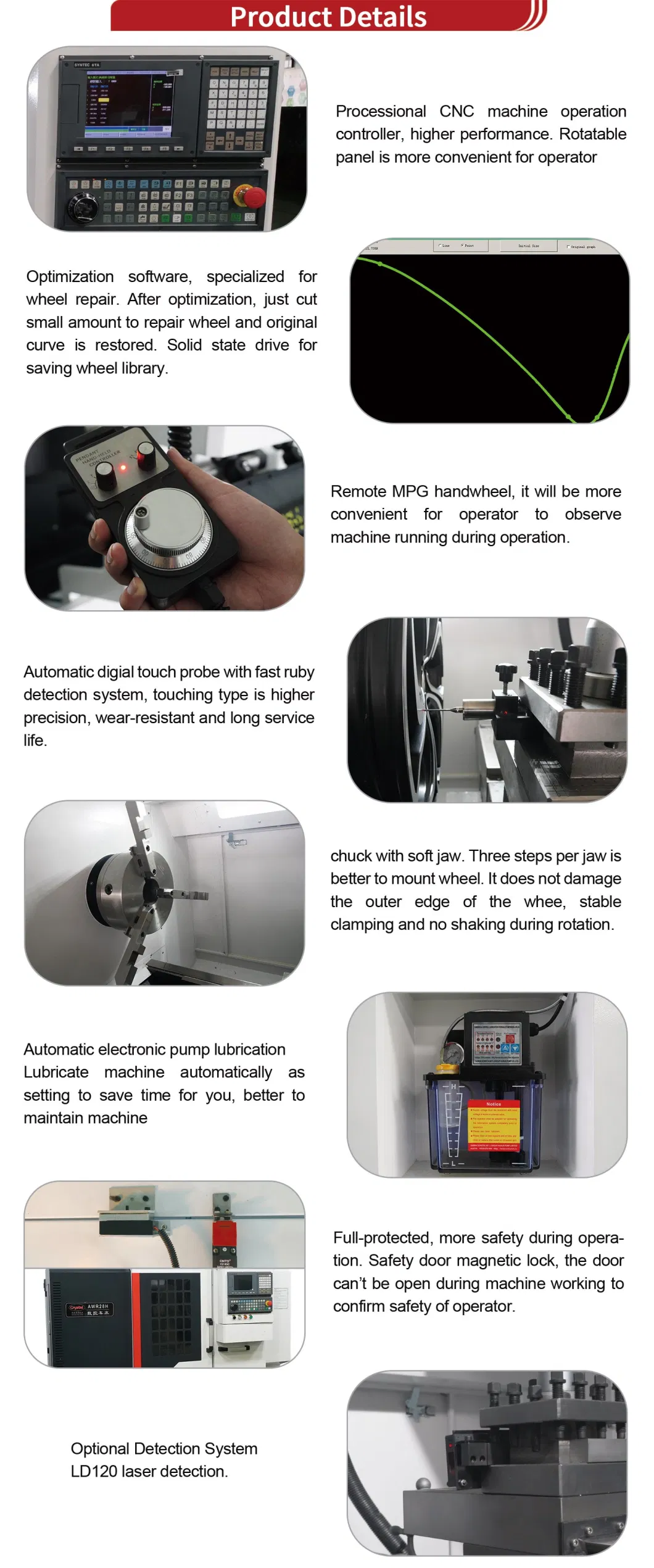 Wheel Repair Lathe Awr28h with Ruby Probe