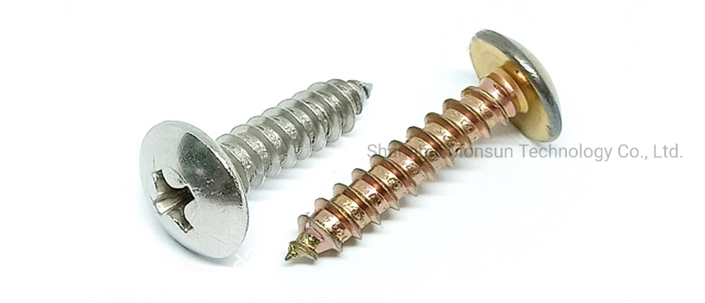 White Zinc Plated Mushroom Truss Head Phillips Drive Corase Thread Type a Self-Tapping Sheet Metal Screw