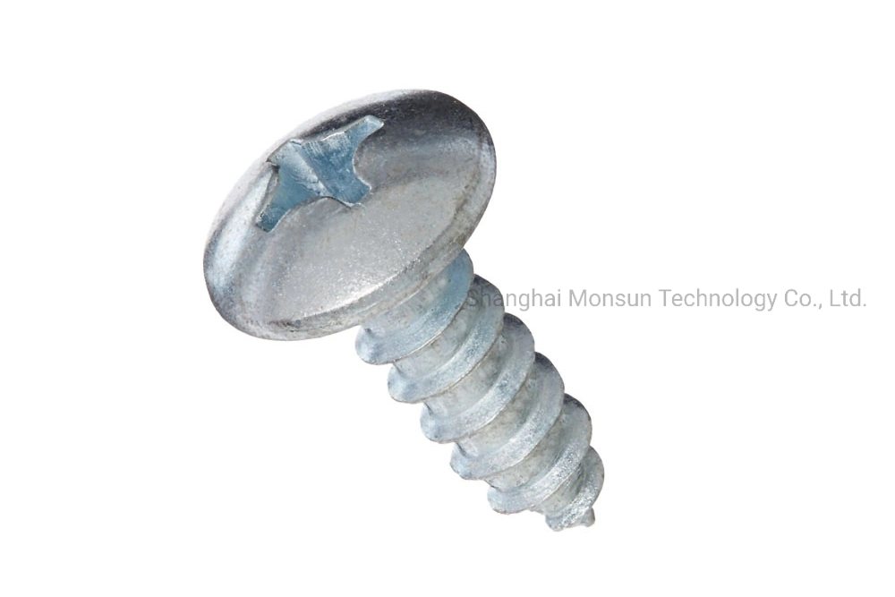 White Zinc Plated Mushroom Truss Head Phillips Drive Corase Thread Type a Self-Tapping Sheet Metal Screw