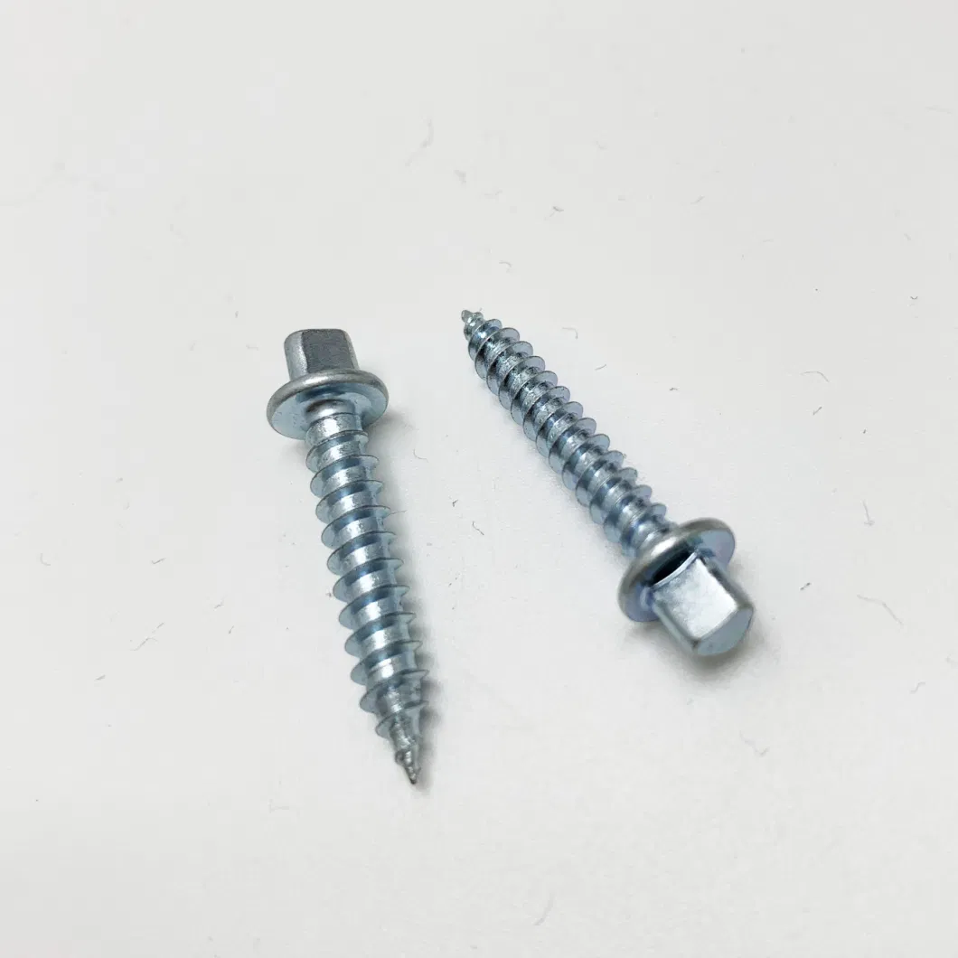 Customized Triangle Head White Blue Zinc Self Tapping Screw