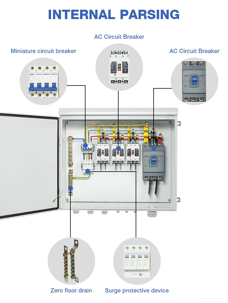 1000V Electrical Distribution Junction IP65 Waterproof DC PV Combiner Box for Solar Panel