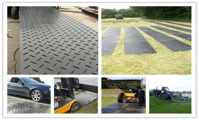 Black HDPE Heavy Equipment Ground Protection Mat Temporary Roadway Mat Tread Plate