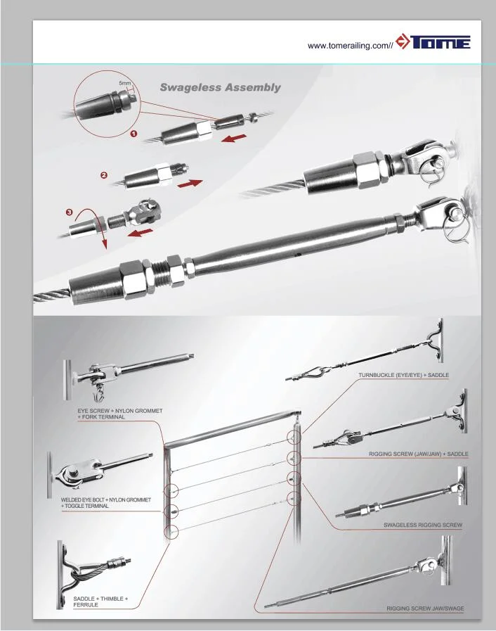 Stainless Steel Swageless Eye Terminal for Wire Rope