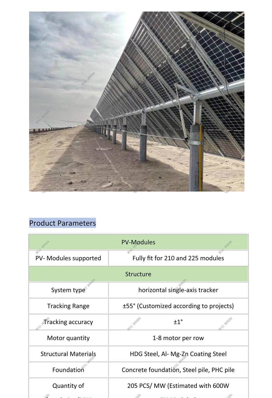 Hb Solar Tracker for Single Axis