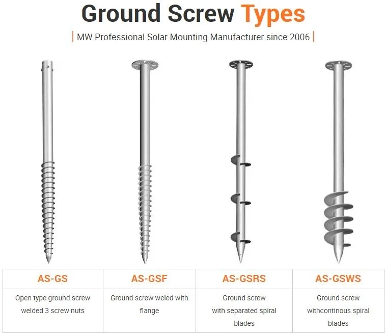 Ground Anchors Foundation Pile Galvanized Solar Ground Screw