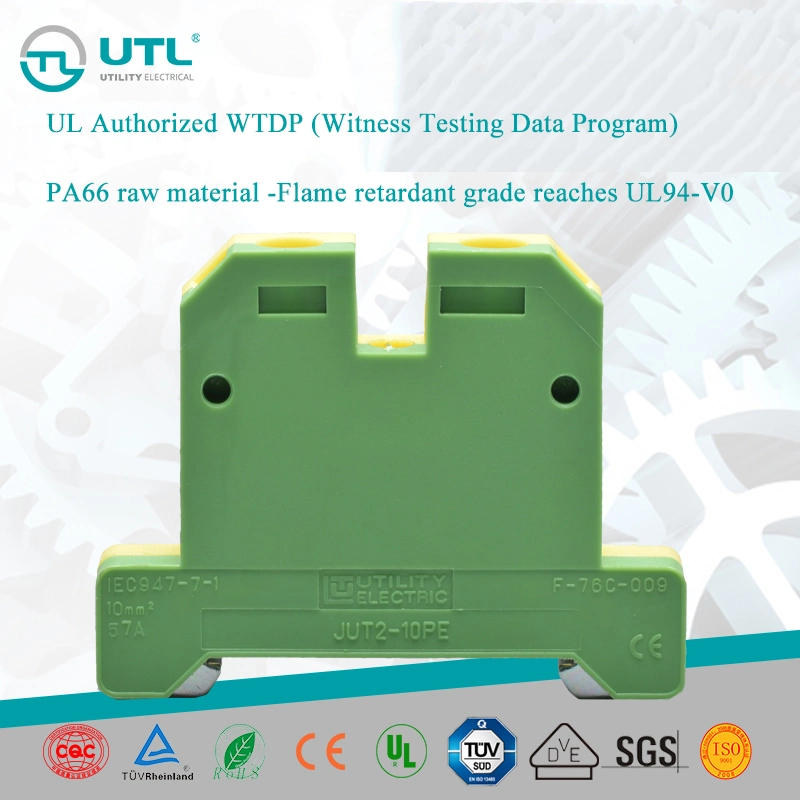 10mm2 PE Terminal Block Weidmuller Sak10 Wiring Terminal Jut2-10PE