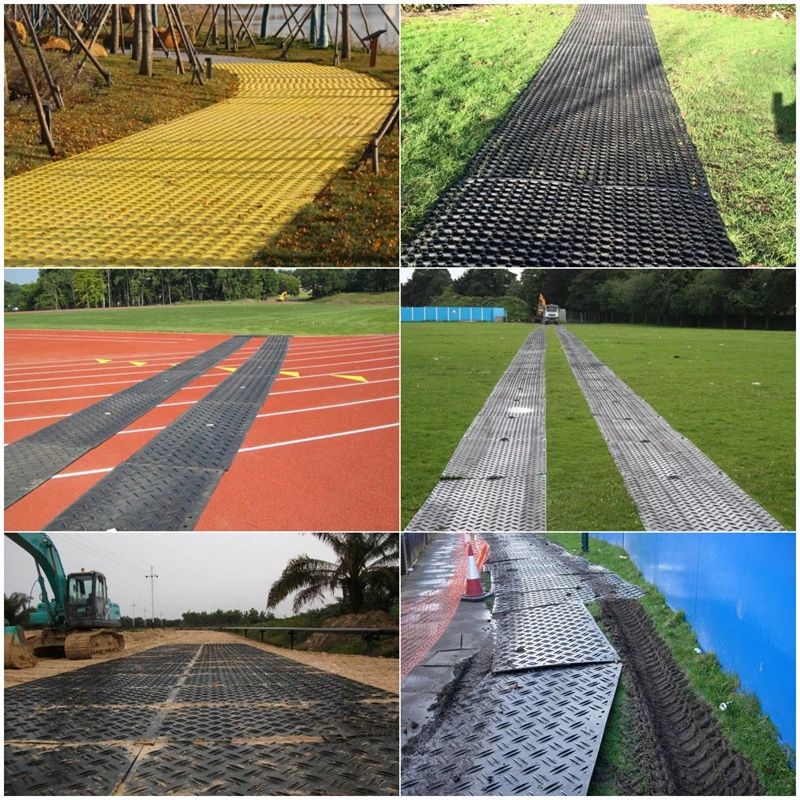 Black HDPE Heavy Equipment Ground Protection Mat Temporary Roadway Mat Tread Plate