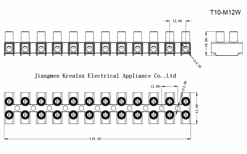 Copper Internal Hardware Wiring Terminal Block