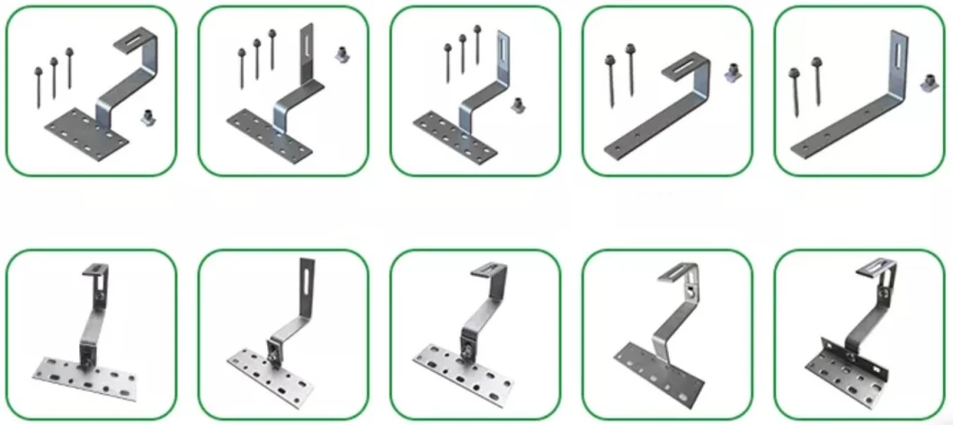 Solar Panel Bracket Mounting Racks Stainless Steel Rooftop Racking Double Adjustable Solar Hooks