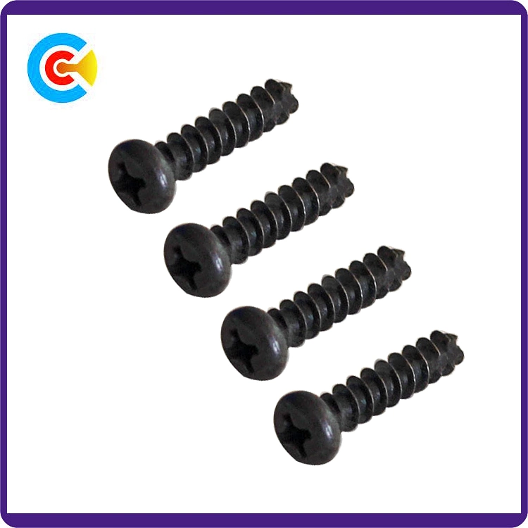 DIN/ANSI/BS/JIS Carbon-Steel/Stainless-Steel Pan Head Cross Self Tapping Screw for Building Railway Bridge