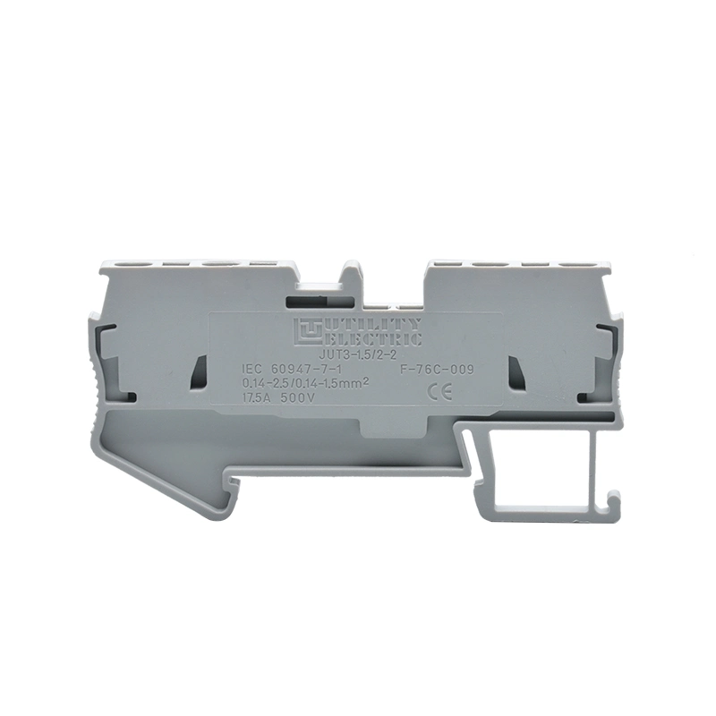 1.5mm2 Wago Cage Spring Terminal Block 2-in-2-out Terminal Block Jut3-1.5/2-2