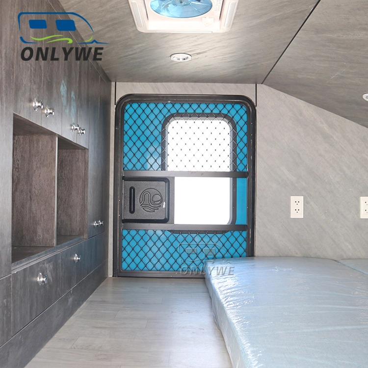 Onlywe Lightweight RV Caravan Camper Camping Trailers with Bathroom and Solar