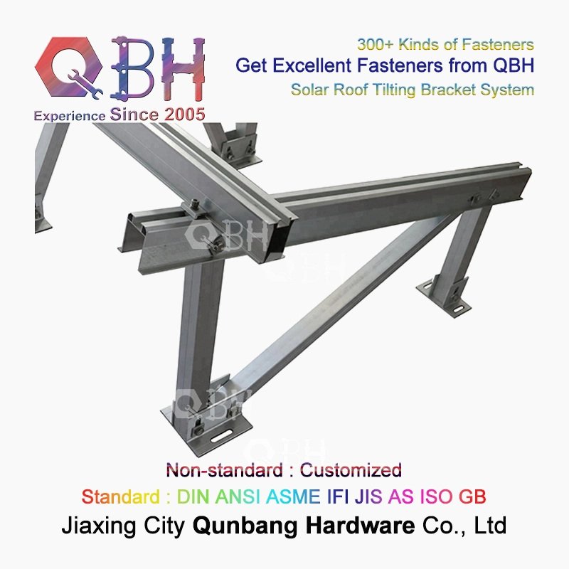 Qbh Customized Roof Roofing Tilted Tilte Tilting Adjustable Mount Bracket Photovoltaic PV Solar Energy Power Panel System Tracker