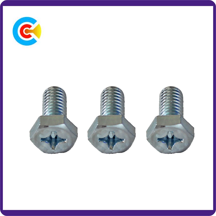 Carbon Steel Galvanized/M6 Cross Machinery Parts Fastener Hexagon Head Screws