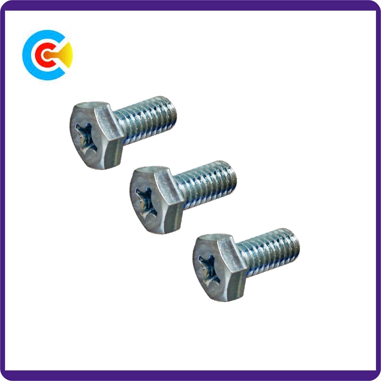 Carbon Steel Galvanized/M6 Cross Machinery Parts Fastener Hexagon Head Screws