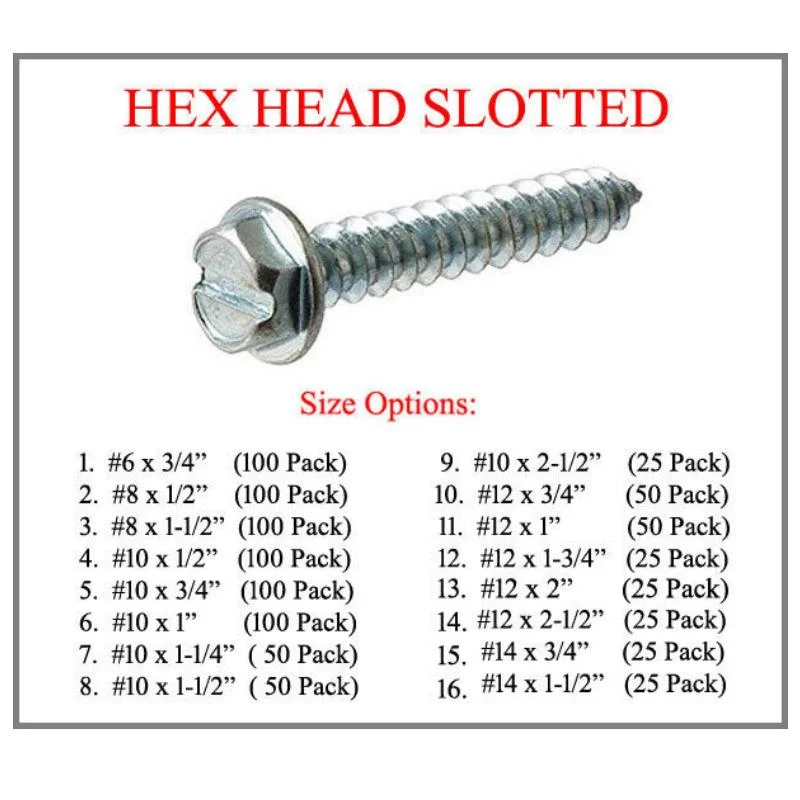 Stainless Steel Hex Washer Head Self Drilling Screws Self Tapping Self-Tapping Roofing Screws for Metal