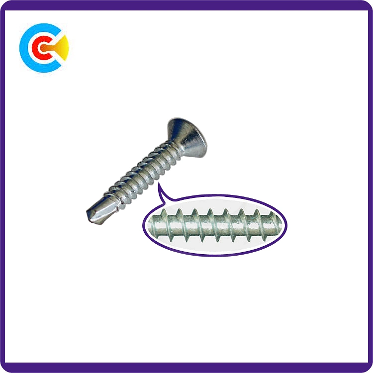 GB/DIN/ ISO/ANSI / ASTM / SAE / Ifi/ as/ BS/Uni/JIS Carbon Steel Galvanized Cross Head Drill-Tail Tapping Screw for Bridge