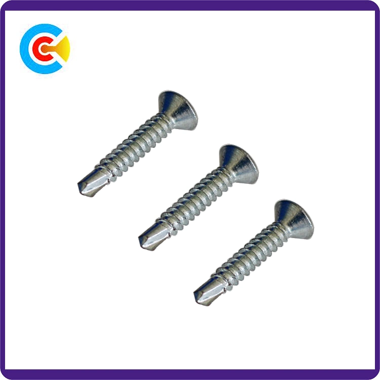 GB/DIN/ ISO/ANSI / ASTM / SAE / Ifi/ as/ BS/Uni/JIS Carbon Steel Galvanized Cross Head Drill-Tail Tapping Screw for Bridge