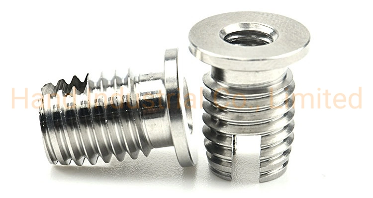 Brass Nickel Plated Self Tapping Insert M4 M5 Flange Head Insert Nuts